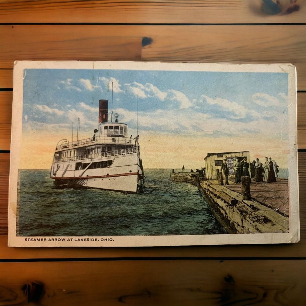 1910s Steamer Arrow Lakeside Ohio Postcard Great Lakes Passenger Ship